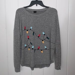 Free Press Lightweight Gray Christmas Sweater